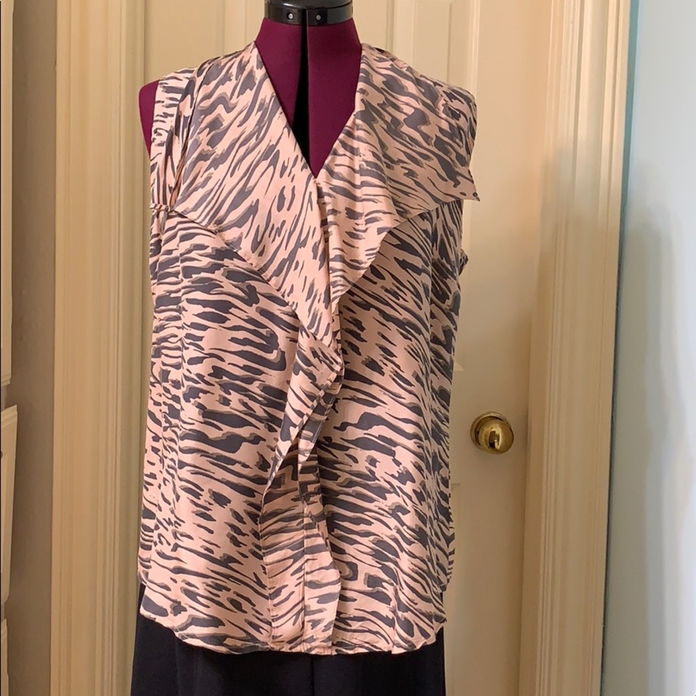 Silk animal print top